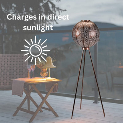 Moroccan Tripod Solar Power Lantern Large Silhouette Effect Garden Light Outdoor - 5