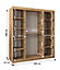 Morocco Contemporary 2 Mirrored Sliding Door Wardrobe 9 Shelves 2 Rails Black Matt (H)2000mm (W)1800mm (D)620mm
