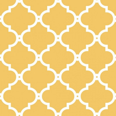 Morocco Trellis Wallpaper In Mustard And White