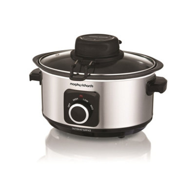 Morphy Richards 48715 Oval Slow Cooker, 6.5 L - Silver 220 VOLT NOT FOR USA