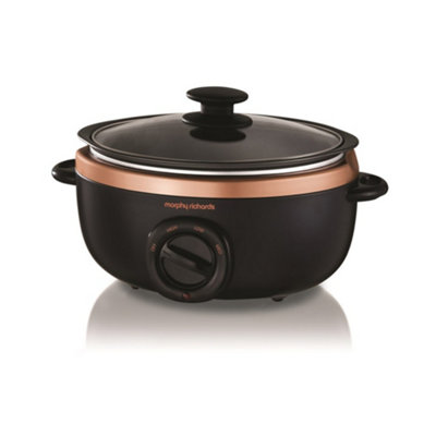Morphy Richards 460016 Sear & Stew Slow Cooker, 3.5 L - Black and Rose Gold