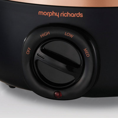 Morphy Richards 460016 Sear & Stew Slow Cooker, 3.5 L - Black and Rose Gold