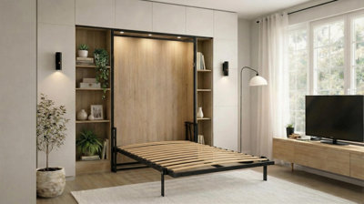 Morphy Vertical 120cm x 190cm Space-Saving Classic Modular Wall Bed ...