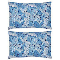 Morris & Co Acanthus Pair of Standard Pillowcases Woad Blue