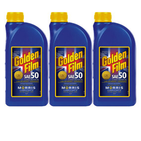 Morris Golden Film SAE 50 Classic Motor Oil for Petrol & Diesel Engines 3x1L