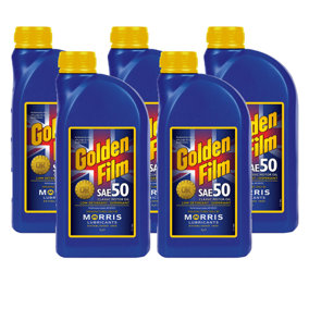 Morris Golden Film SAE 50 Classic Motor Oil for Petrol & Diesel Engines 5x1L