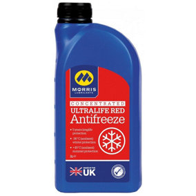MORRIS Ultralife Red Antifreeze Coolant G12 Concentrated Longlife OAT Fluid 1L