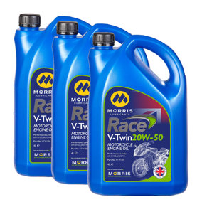 MORRIS V-Twin 20W-50 Racing Mineral Engine Oil for Harley Davidson JASO MA 3x4L