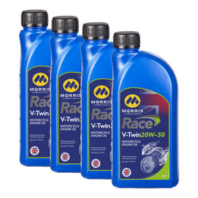 MORRIS V-Twin 20W-50 Racing Mineral Engine Oil for Harley Davidson JASO MA 4x1L