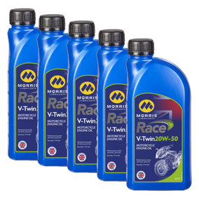 MORRIS V-Twin 20W-50 Racing Mineral Engine Oil for Harley Davidson JASO MA 5x1L
