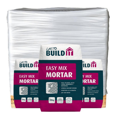 Mortar 20kg Mix Ready Mixed Pallet x70 Bags by Laeto Build It