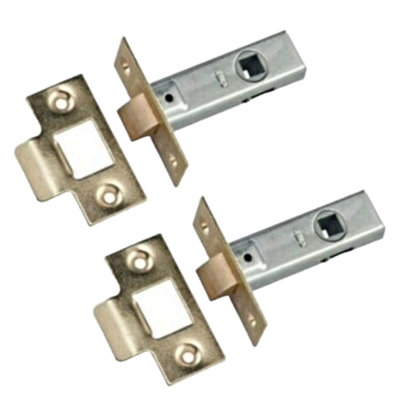 MORTICE TUBULAR LATCH 2.5" 63mm x 2 Internal BRASS