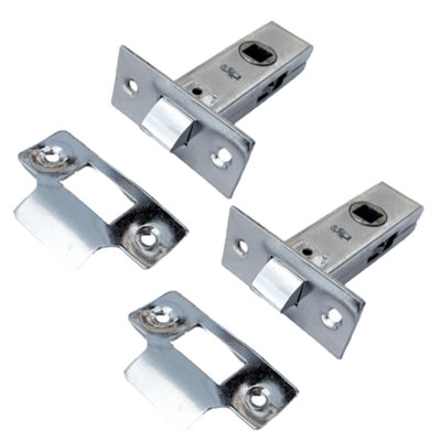 MORTICE TUBULAR LATCH 2.5" 63mm x 2 Internal NICKEL PLATE