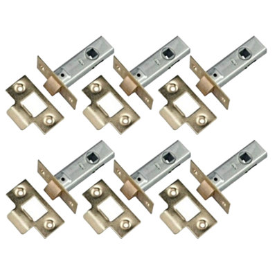 MORTICE TUBULAR LATCH 2.5" 63mm x 6 Internal BRASS
