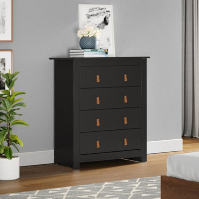 Morton Chest of Drawers with 4 Drawers in Black