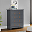 Morton Chest of Drawers with 4 Drawers in Grey
