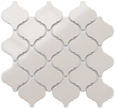 Mosaic sheet in ceramic on net 275mm x 243mm - Grey Arabesque