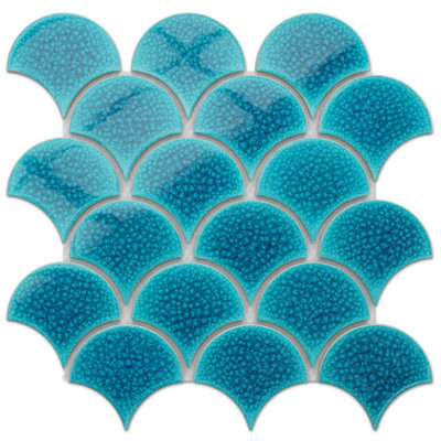 Mosaic sheet in ceramic on net 290mm x 285mm - Adriatic Wave