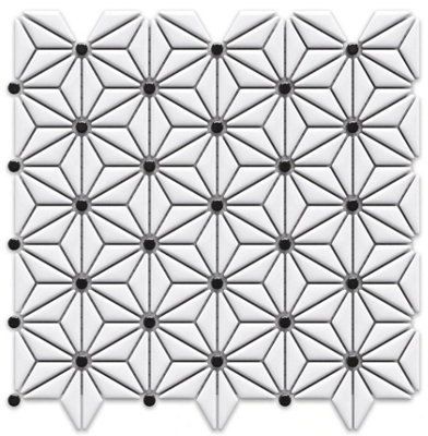 Mosaic sheet in ceramic on net 294mm x 307mm - Origami