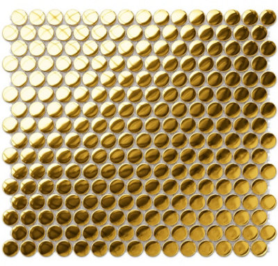 Mosaic sheet in ceramic on net 317mm x 293mm - Golden Drops