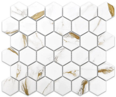 Mosaic sheet in ceramic on net 323mm x 277mm - Gold Honey