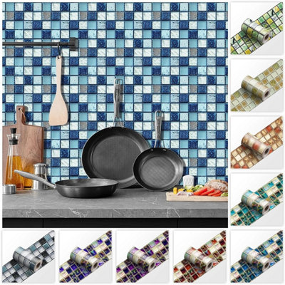 Mosaic Sticker Wall Tile Decal, Size Line, Skirting Strip, Peel and ...
