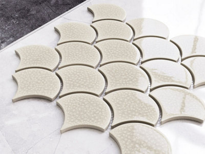 Mosaic tile sheet in ceramic on mesh 29cm x 28.5cm - Sandman