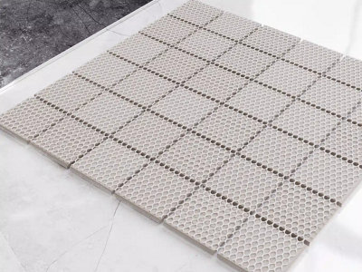 Mosaic tile sheet in ceramic on mesh 30.5 cm x 30.5 - Marble Square