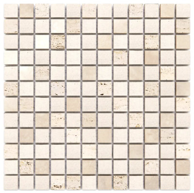 Mosaic tile sheet in stone on mesh 30cm x 30 cm - Stone Temple