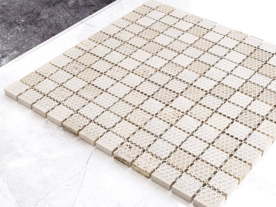 Mosaic tile sheet in stone on mesh 30cm x 30 cm - Stone Temple