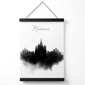 Moscow Watercolour Skyline City Medium Poster with Black Hanger