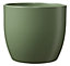 Moss Green Ceramic Indoor Plant Pot. No Drainage Holes. H13 x W14 cm