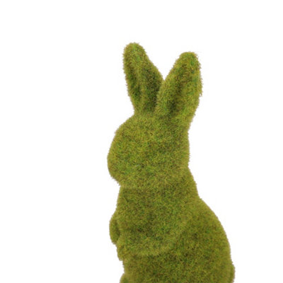 Moss Standing Bunny Rabbit Figurine Easter Garden Home Decoration 240 mm