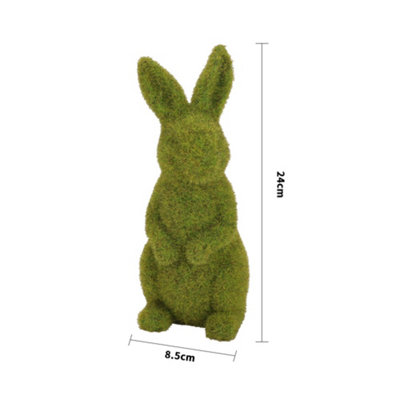 Moss Standing Bunny Rabbit Figurine Easter Garden Home Decoration 240 mm