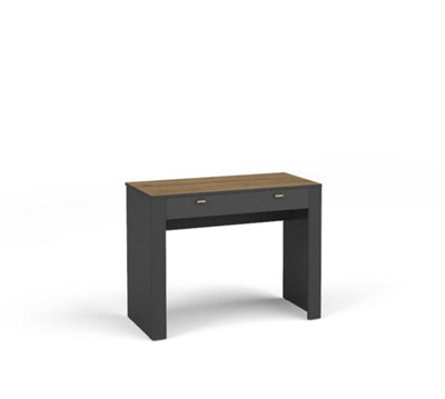 Mossa Elegant Dressing Table in Black & Oak - W1020mm x H790mm x D500mm