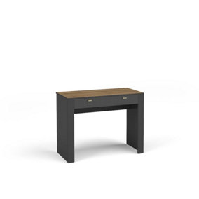 Mossa Elegant Dressing Table in Black & Oak - W1020mm x H790mm x D500mm