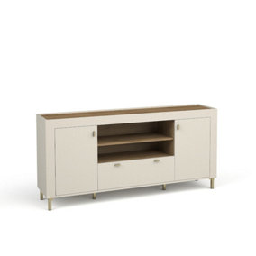 Mossa Elegant Sideboard Cabinet in Cashmere & Oak - W1370mm x H840mm x D400mm