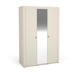 Mossa Luxurious Hinged Mirrored Wardrobe in Cashmere - W1370mm x H2060mm x D560mm