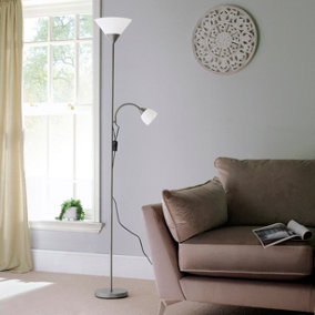 Mother and Child Floor Lamp Silver White 180cm Tall