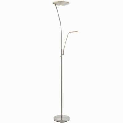 Mother & Child Lamp Satin Chrome & Frosted Plastic 18W LED & 6W LED