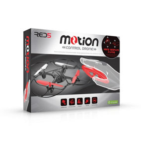 Motion Control Flying Quadcoptor in RED