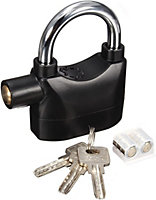 Motion Sensor Alarm Padlock Shed Garage Alarmed Heavy Duty Wireless Siren Lock