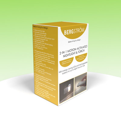 Motion Sensor Night Light with LED Illumination and Grab and Go Torch