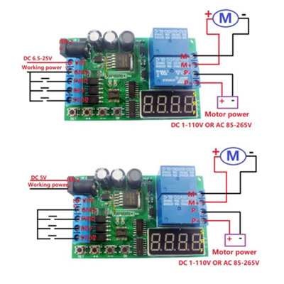Motor Forward/Reverse Controller Timing Delay Time Cycles Relay