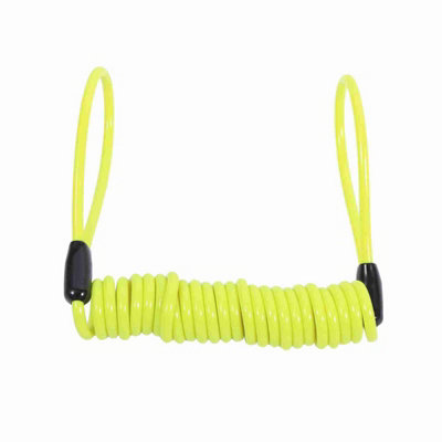 Motorcycle Bike Alarm Disc Lock Antitheft Security Spring Reminder Coil Cable Yellow