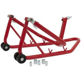 Motorcycle Front Headstock Stand - Strong Tubular Frame - Folds Down for Storage