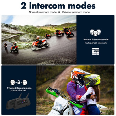 Motorcycle Helmet Intercom 1200M Headset Riding Intercom for Motorcycle Helmet