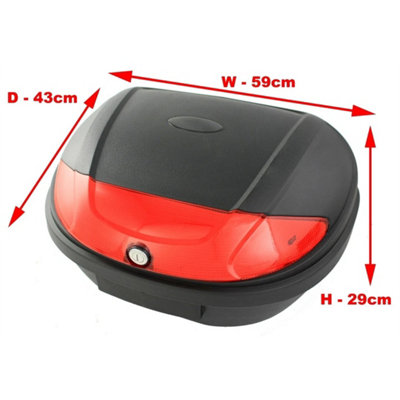 Motorcycle Top Box Extra Large XL 52L Universal Fitting Luggage Fits 2 ...