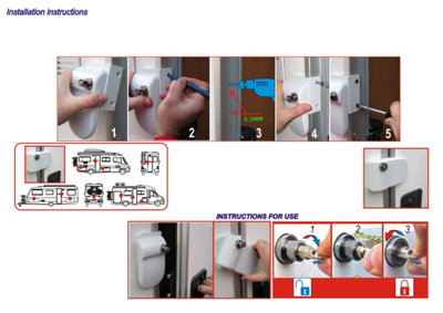 Motorhome Door Frame Lock Large (Security Safe Plate Entrance Caravan ...