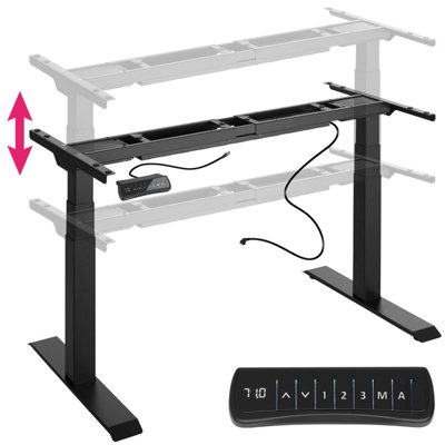 Motorised standing desk frame (58 - 123cm tall, with memory and alarm functions) - black